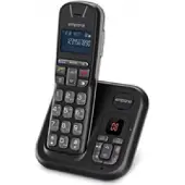 Emporia TH-21AB, DECT-Telefon, Kabelloses Mobilteil, Freisprecheinrichtung, 50 Eintragungen, Anrufer-Identifikation, Schwarz
