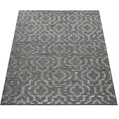 Paco Home In- & Outdoor Terrassen Teppich Ethno Muster Bordüre Wetterfest Modern In Grau Grösse 80x150 cm