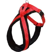 Karlie Art Sportiv Plus Hunde Geschirr Cross, Farbe:schwarz/rot, Größe:84-120cm x 25mm