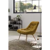 SalesFever Relaxsessel "Toulon - Komfortabler Loungesessel", gelb (gelb, holzfarben), B:76cm H:85cm T:85,6cm, Sessel, Relaxsessel, mit XXL-Steppung, mit schwarzen oder naturfarbenen Beinen