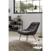SalesFever Relaxsessel "Toulon - Komfortabler Loungesessel", grau (grau, holzfarben), B:76cm H:85cm T:85,6cm, Sessel, Relaxsessel, mit XXL-Steppung, mit schwarzen oder naturfarbenen Beinen