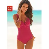 LASCANA Badeanzug mit Shaping-Einsatz vorn, eingearbeitete Softcups, mit Raffungen