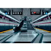Komar Fototapete "Subway - Größe 368 x 254 cm" bedruckt glatt Wohnzimmer, Schlafzimmer