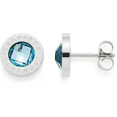 Leonardo Damen-Ohrstecker Edelstahl, Glas Leonardo Blau