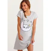 Peanuts Nachthemd mit Snoopy-Print und Kräuselsäumen