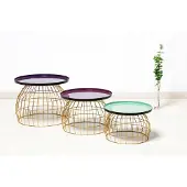 Kayoom Beistelltisch-Set Clair 250 Pflaume / Violett / Hellgrün