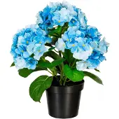 Creativ Green Kunstpflanze "Hortensienbusch", blau, H:40cm Ø:12,5cm, Kunststoff, Kunstpflanzen, Kunstpflanze