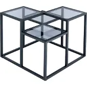 Kayoom Beistelltisch Steps 625 Schwarz, 60cm (L/T) x 60cm (B) x 53cm (H)