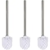 Wenko WC-Bürste mit Edelstahlstiel Glänzend 3er Set, Ø 8 x 35 cm