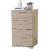 Pol-Power Beimöbel Nachtkommode 4 Schubkästen Holzwerkstoff Dekorfolie 46x79x42 cm