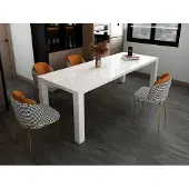 SalesFever Esstisch ausziehbar | 120-240 x 80 cm | MDF weiß Hochglanz lackiert | B 120 x T 80 x H 76 cm