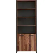 Forte Aktenregal "Clif", grau (old – wood vintage, betonoptik dunkelgrau), B:86cm H:220,7cm T:41,6cm, Regale, Aktenregal, Bücherregal, Breite 86 cm, viel Stauraum mit 2 Türen