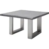 Robas Lund CARTAGENA Couchtisch 75 Edelst.-Optik gebürstet, Farbe:Akazie grau/U-Form