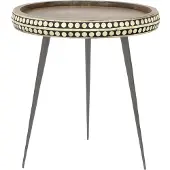 ByLiving Beistelltisch "Jana", braun (braun, schwarz), B:35cm H:42cm T:35cm, Tische, Beistelltisch, aus Massivholz, mit modernem Muster, Durchmesser 35 cm