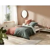 Kaeppel Mako Satin Wendebettwäsche Jaro 135x200 cm + 80x80 cm Jade
