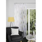 Home wohnideen Vorhang "PAOLO" Gr. 1, gelb, B:140cm H:145cm, Voile, Polyester, Gardinen, Vorhang, Kräuselbandschal bedruckt