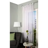 Home wohnideen Vorhang "LOLA" Gr. 1, weiß, B:140cm H:245cm, Voile, Polyester, Gardinen, Vorhang, Schlaufenschal bestickt