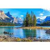 Papermoon Fototapete "Spirit Island in Maligne Lake", bunt, B:3m L:2,23m, Vlies, Tapeten, Fototapete
