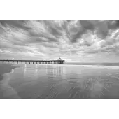 Papermoon Fototapete "Manhattan Beach Pier", bunt, B:3,5m L:2,6m, Vlies, Tapeten, Fototapete