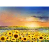 Papermoon Fototapete "Painting Sunflowers", bunt, B:2m L:1,49m, Vlies, Tapeten, Fototapete