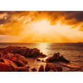Papermoon Fototapete "Capriccioli Beach Sunset Sardinia", bunt, B:3m L:2,23m, Vlies, Tapeten, Fototapete