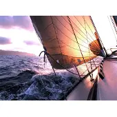 Papermoon Fototapete "Sailing to Sunset", bunt, B:3,5m L:2,6m, Vlies, Tapeten, Fototapete