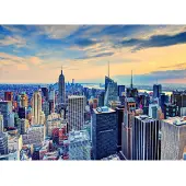 Papermoon Fototapete "Manhattan at Dusk", bunt, B:5m L:2,8m, Vlies, Tapeten, Fototapete