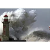 Papermoon Fototapete "Lighthouse in Storm", bunt, B:4m L:2,6m, Vlies, Tapeten, Fototapete