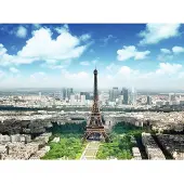 Papermoon Fototapete "Eiffel Tower", bunt, B:4m L:2,6m, Vlies, Tapeten, Fototapete