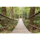 Papermoon Fototapete "Suspension Bridge", bunt, B:4m L:2,6m, Vlies, Tapeten, Fototapete