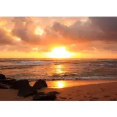Papermoon Fototapete "Sunrise Lihue Beach", bunt, B:3,5m L:2,6m, Vlies, Tapeten, Fototapete