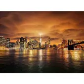 Papermoon Fototapete "Manhattan at Sunset", bunt, B:3m L:2,23m, Vlies, Tapeten, Fototapete