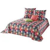 HEINE Tagesdecke in rot-bunt | Gr.: 140-x-210-cm