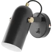 Beliani Wandlampe 2er Set 1-flammig Schwarz 156 cm aus Metall Glockenförmig Elegant Modern Retro Stil