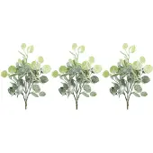 Creativ Green Winterliche Kunstpflanze "Weihnachtsdeko", grün, H:38cm, Kunststoff, Kunstpflanzen, Winterliche Kunstpflanze, Zweige mit künstlichem Schnee bedeckt, 3er-Set