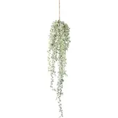 Creativ Green Winterliche Kunstpflanze "Weihnachtsdeko", grün, H:83cm, Kunststoff, Kunstpflanzen, Winterliche Kunstpflanze, Hängezweige mit Zapfen, beschneit