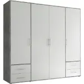 Pol-Power Valencia Kleiderschrank Laminat 4 Türen 206x195x60 cm