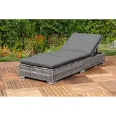 Merxx Gartenliege, 1 Liege, inkl. Auflage, pulverbeschichteter Stahl, Polyrattan, verstellbar