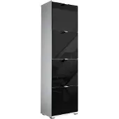 Germania Schuhschrank "COLORADO", schwarz-weiß (weiß, schwarz hochglanz), B:53cm H:174cm T:30cm, Schränke, Schuhschrank
