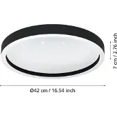 Eglo MONTEMORELOS-Z Wand-/Deckenleuchte Lampe Beleuchtung - H5 x Ø42 cm - schwarz - 17,8W inkl. - IP20