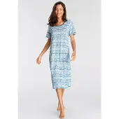 Vivance Nachthemd mehrfarbig Gr. 32/34 für Damen. Rundhals und Druck. Lässig Geschnitten. Nachhaltig.