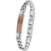 JOOP! Armband JOOP "2038040", braun (edelstahlfarben, braun), Armbänder, 21,5cm, Edelstahl, Armband