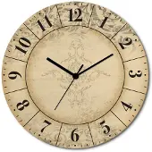 ARTland Holz Wanduhr Quarzuhr - schwarzer Zeiger Vintage Zeitflüsterer Größe: 30x30 cm