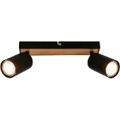 Briloner Deckenleuchte Schwenkbar Schwarz GU10 Holzoptik für Wohnzimmer