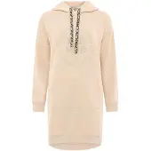 Zwillingsherz Sweatkleid »"Wild Vibes"« Kängurutasche praktische Fronttaschen, Leo-Kordel, tonale Stickerei, Gr. L - N-Gr, beige, , 35446204-L N-Gr
