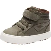 Kangaroos Sneaker "Kavu III", Mädchen, Gr. 21, wärmend, grün (olive, coffee), Synthetik, Schuhe Sneaker, Warmfutter, Reißverschluss,Winterschuhe, Schnürboots, Sneakerboots, Topseller