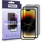 FoneKit Privacy+ Full Cover -panssarilasi, iPhone 14 Pro, musta