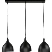 Licht-Erlebnisse Pendelleuchte VintageModern "Noak" Weiß Schwarz Aluminium 3-flammig Hängelampe Wohnzimmer Esstisch