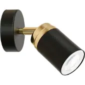 Licht-Erlebnisse Wandleuchte GU10 Ø 8 cm in Schwarz Gold Metall Modern EVIE verstellbar Wandspot Wohnzimmer