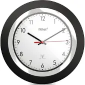 Mebus 19451, Wand, Digitale Uhr, Rund, Schwarz, Weiß, Kunststoff, Modern